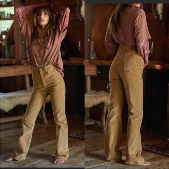 Levi’s Ribcage Bootcut Corduroy Pants Yellow Iced Coffee size 26 - Picture 4 of 11